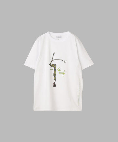 アイコニック プリント コットン 半袖 Tシャツ "Point d'Ironie"
