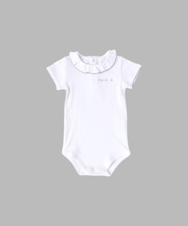 ベビー ロゴ 刺繍 コットン 半袖 コンビネゾン