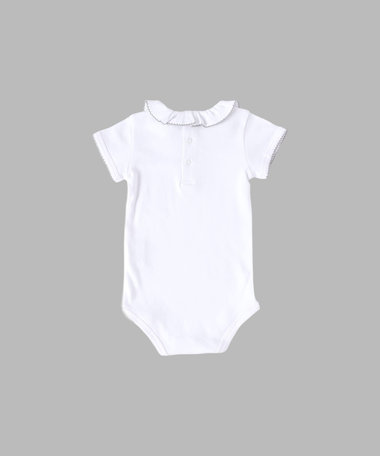 ベビー ロゴ 刺繍 コットン 半袖 コンビネゾン