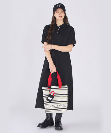 WEB限定 ピケ ジャージー 半袖 ポロ ワンピース