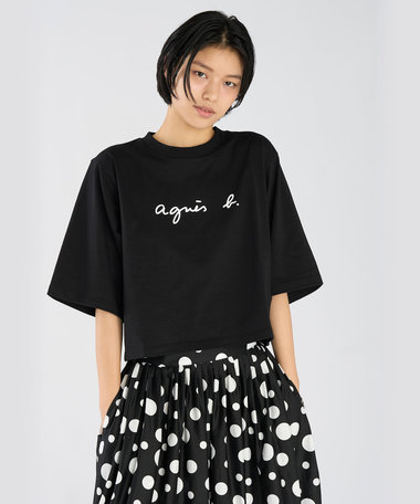 ロゴ コットン 5分袖 Tシャツ "Yoko"