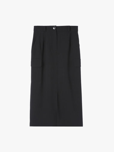 【Outlet】ワーステッドポリエステルカーゴスカート