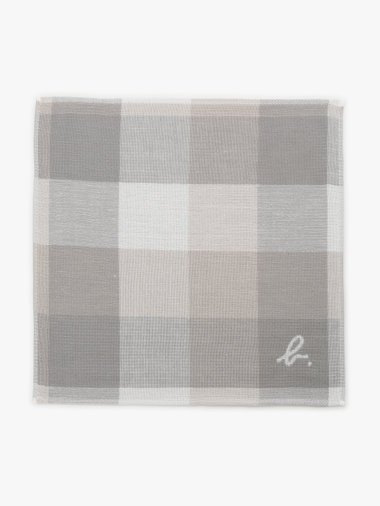 "b."ロゴ タイル柄 ハンカチ