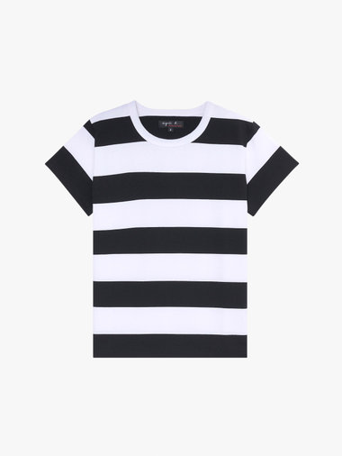 太ボーダー コットン 半袖Tシャツ "Brando"