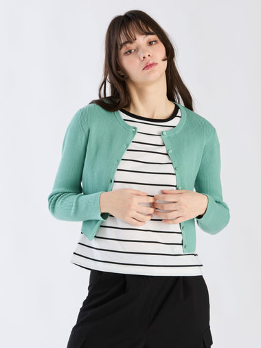 【Outlet】コットンリブカーディガン