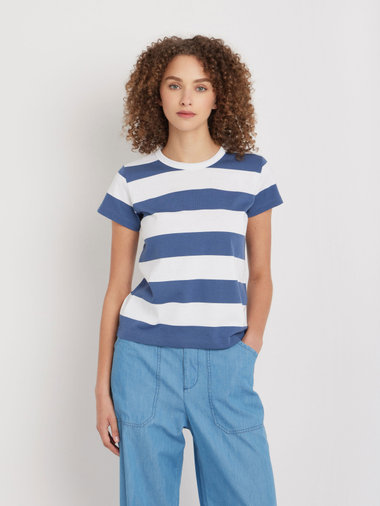 太ボーダー コットン 半袖Tシャツ "Brando"