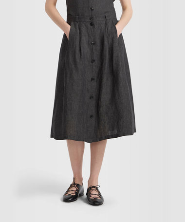 リネン ロング フレア スカート "Lenora"