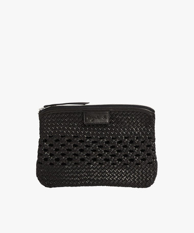 ラムレザー 編み込み クラッチバッグ