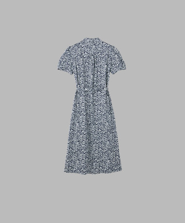 フラワープリント コットン パフスリーブ ワンピース