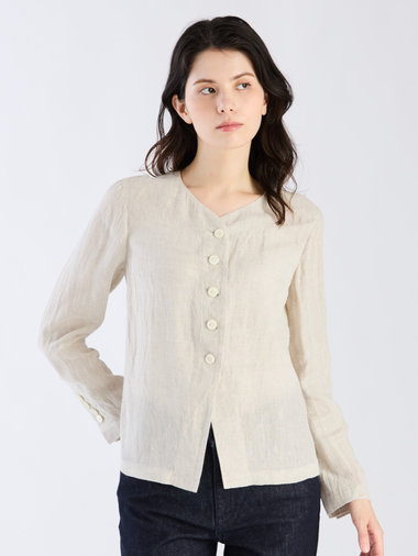 リネン 長袖 シャツジャケット