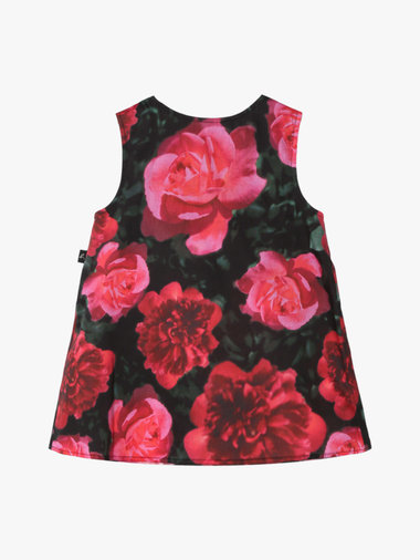 ベビー フローラルプリント コットン ノースリーブ ワンピース "Barbie"