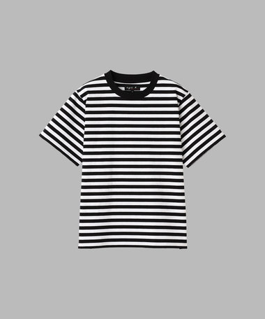細ボーダー コットン 半袖 Tシャツ "Christof"