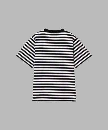 細ボーダー コットン 半袖 Tシャツ "Christof"