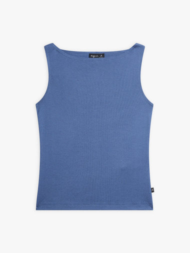 【Outlet】コットン ボートネック ノースリーブ Tシャツ "Leopard"