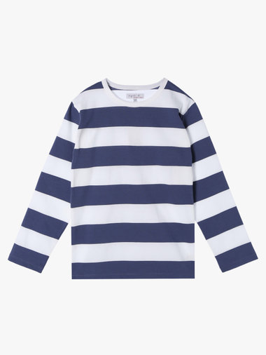 太ボーダー コットン 長袖Tシャツ "Cool"