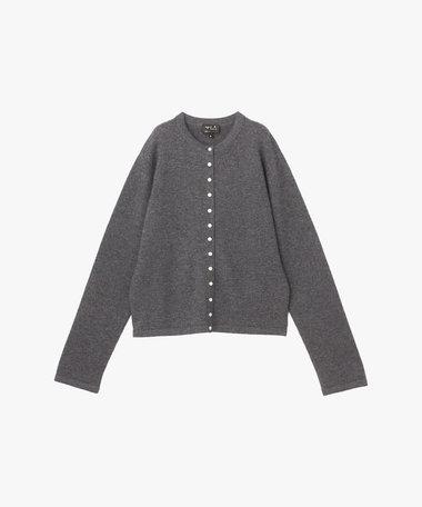 カシミヤ 長袖 カーディガンプレッション "Le Petit"