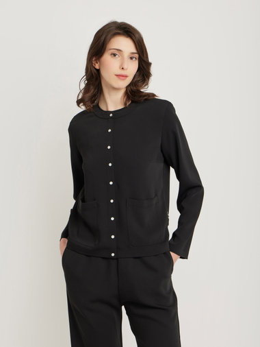 長袖 スナップボタン カーディガン