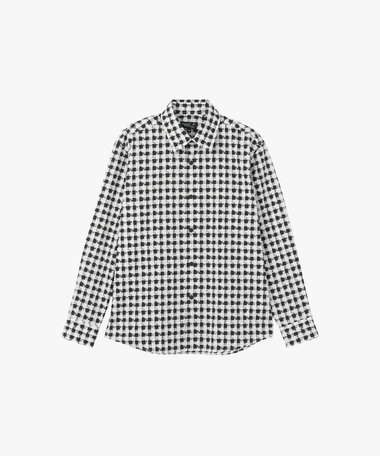 メンズ チェックプリント コットン 長袖 シャツ "Andy"