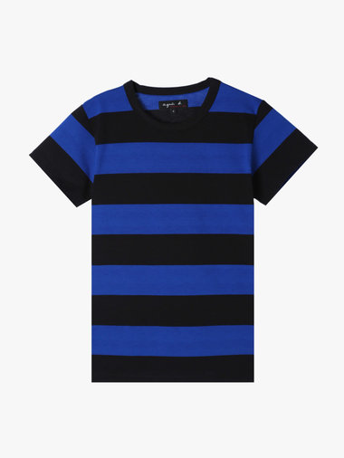 【Outlet】太ボーダー コットン 半袖Tシャツ "Brando"