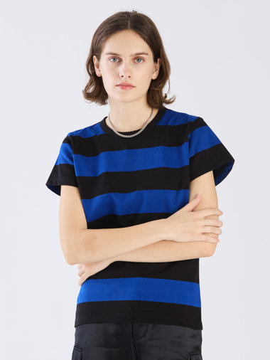 【Outlet】太ボーダー コットン 半袖Tシャツ "Brando"