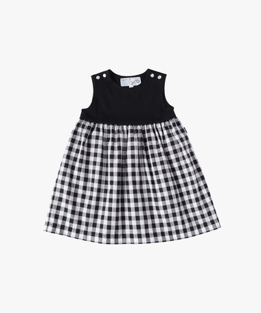 ベビー ギンガムチェック ノースリーブ ドッキング ワンピース