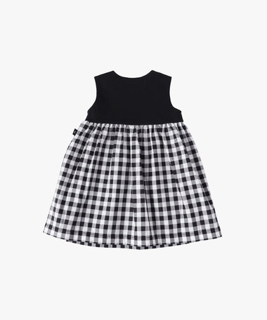 ベビー ギンガムチェック ノースリーブ ドッキング ワンピース