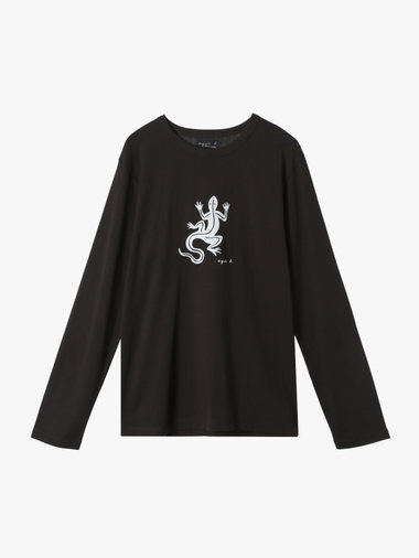 メンズ アイコニック プリント 長袖 Tシャツ ”Lezard”