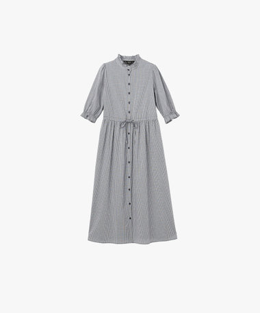 ギンガムチェック コットン フリル ワンピース