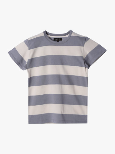 太ボーダー コットン 半袖Tシャツ "Brando"