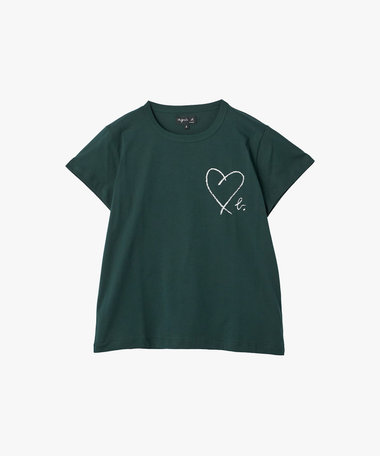 "b."ロゴ ハート プリント コットン 半袖 Tシャツ "Brando"