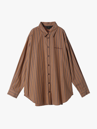 【Outlet】ストライプ コットン ロングスリーブ シャツ