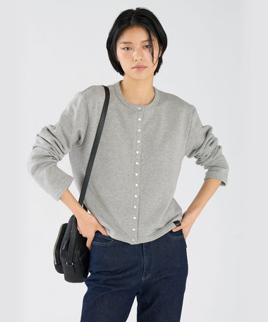 WEB限定 ロゴ コットン 長袖 カーディガンプレッション