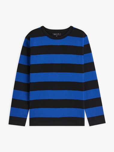 【Outlet】太ボーダー コットン 長袖Tシャツ "Cool"