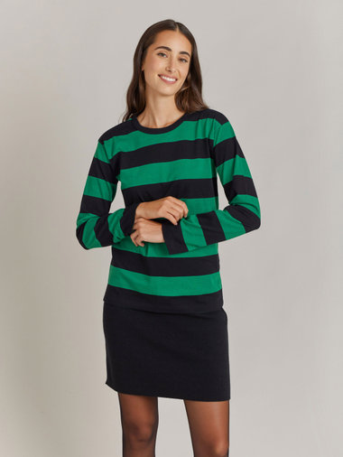 【Outlet】太ボーダー コットン 長袖Tシャツ "Cool"