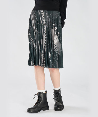 フォトプリント プリーツ ロング スカート "View from Agnes’ hotel window in Tokyo"