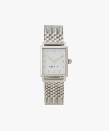 シルバー ステンレス スクエア ウォッチ "Marcello"