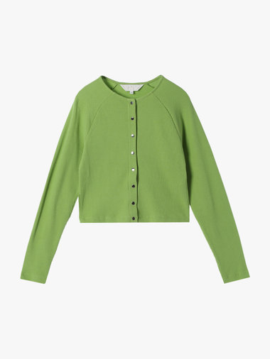 【Outlet】ワッフル コンパクト ロングスリーブ カーディガン