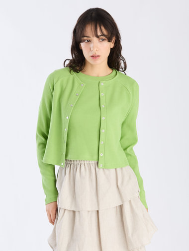 【Outlet】ワッフル コンパクト ロングスリーブ カーディガン