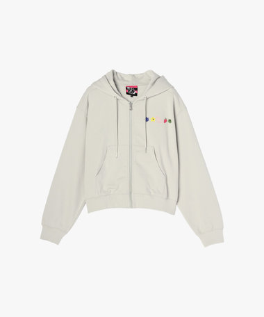 SPORT b. 刺繍 コットン 長袖 ジップアップ フーディー "Jessica Ng"