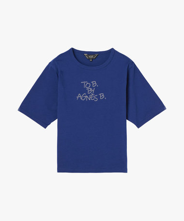 ロゴ 刺繍 コットン 半袖 Tシャツ