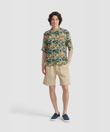 メンズ プリント 開襟 半袖 シャツ "Magnum"