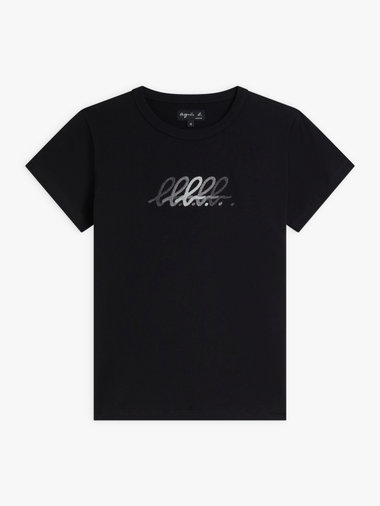 "b."ロゴ 刺繍 コットン 半袖 Tシャツ "Brando"