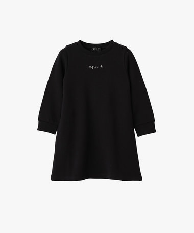 キッズ ロゴ コットン 長袖 ワンピース