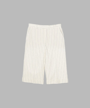ストライプ コットン リネン バミューダ パンツ "Ameline"