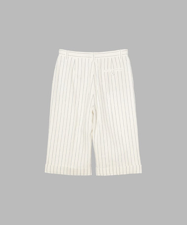 ストライプ コットン リネン バミューダ パンツ "Ameline"