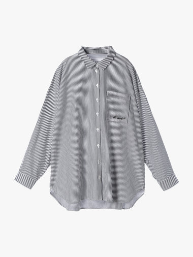 【Outlet】To b. by agnes b.× green label relaxing コットン 刺繍 ストライプ シャツ "b. cool!!"