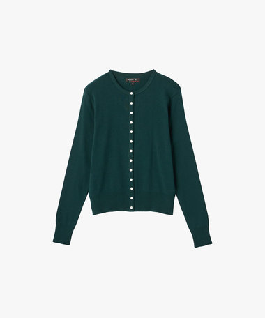 コットン 長袖 カーディガンプレッション "Swing Nacre"