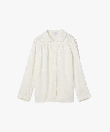 フローラルパターン 長袖 ブラウス "Alice"