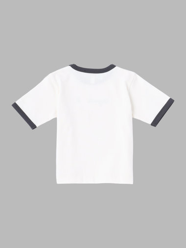 ベビー ロゴ 刺繍 コットン 5分袖 Tシャツ