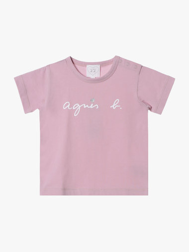 ベビー ロゴ ハート プリント コットン 半袖 Tシャツ